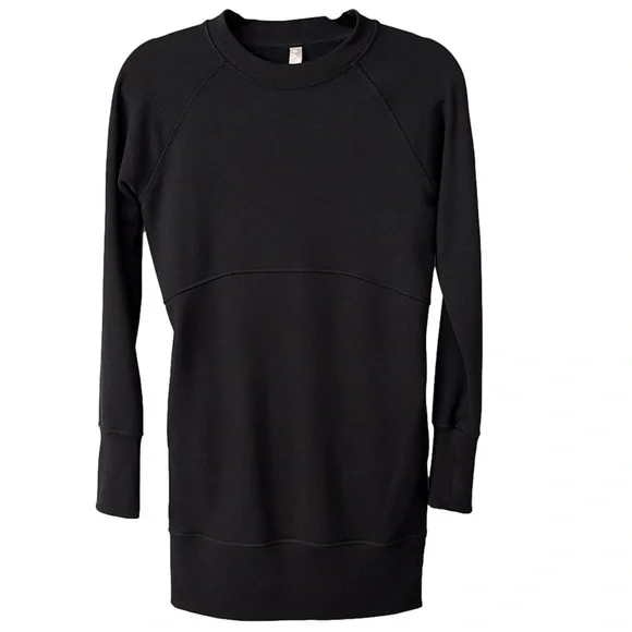 Athleta Bounce Black Long Sleeve Sweatshirt Dress with Pickets size XXS - Picture 2 of 8